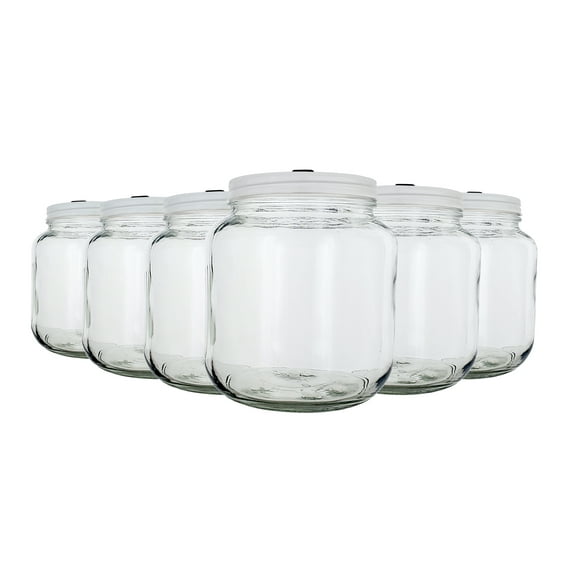 64oz Wide Mouth Jars With 110mm Grommeted Metal Lids (Pack of 6)