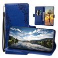 thumbnail image 1 of for Samsung Galaxy A33 5G Wallet Case,Embossed Mandala Floral Leather Folio Flip Wristlet Shockproof Protective ID Credit Card Slots Holder Cover for Samsung Galaxy A33 5G 6.4 inch - Darkblue, 1 of 11