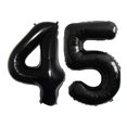 thumbnail image 1 of Globos de aluminio con números negros para niños y adultos, decoración de fiesta de cumpleaños, suministros de 2 piezas, 40 pulgadas, 10, 11, 12, 15, 20, 25, 30, 45, 50 y 60 años, 1 of 7
