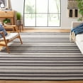 thumbnail image 2 of SAFAVIEH Montauk Faith Striped Cotton Area Rug, Black/Ivory, 8' x 10', 2 of 9