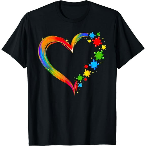 Autism Awareness Love Heart Puzzle Piece For Women T-Shirt