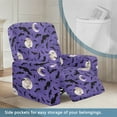 thumbnail image 3 of HELLHERO Bat Moon Print Lazy Boy Chair Covers for Reclining Chair Soft Breathable Reclining Chair Covers, Recliner Sofa Slipcovers Single-Seater, Purple, 3 of 8