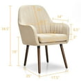 thumbnail image 2 of Gymax Set of 4 Accent Chairs Fabric Upholstered Armchairs w/Wooden Legs Beige, 2 of 10
