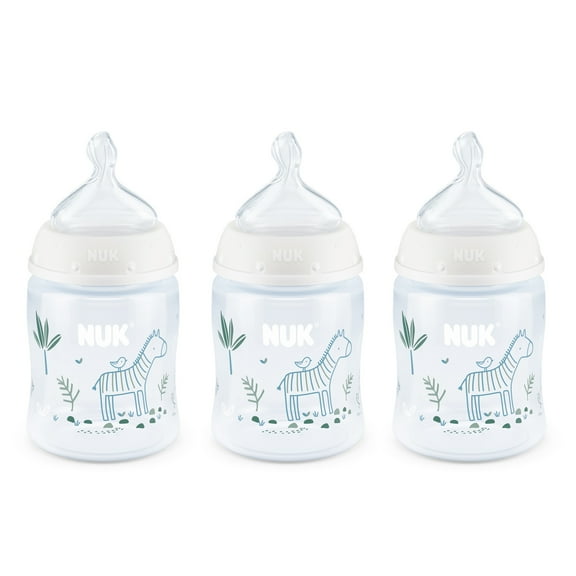 NUK Smooth Flow Anti Colic Baby Bottle 5 oz 3 Pack Zebra