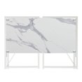 thumbnail image 2 of Convenience Concepts Bureau Rectangulaire Pliant 39.5 Pouces, Marbre/blanc, 2 of 9