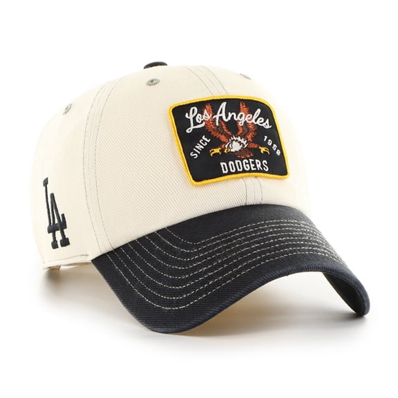 Men's '47 Natural/Black Los Angeles Dodgers Keepsake Collection Clean Up Adjustable Hat