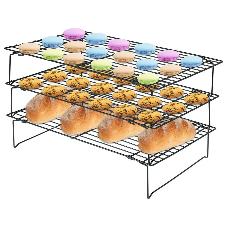 Toorise 3 Layers Cake Cooling Rack Stainless Steel Food Tray Kitchen Baking Bread Barbecue Cookies Holder Shelf