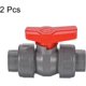 thumbnail image 3 of 25mm ID Double Union Ball Valve, 2 Pack PVC Socket Type Shut-off Valve Switch for Water Flow Control, Gray, 3 of 4
