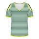 thumbnail image 5 of Tops de Algodón para Mujeres Tira Impresa Manga Corta Cuello en V Fuera Del Hombro, Top de Moda para el Uso Diario, 5 of 9