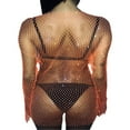 thumbnail image 4 of Women‘s See Through Pearl Rhinestone Cover Up Dress Summer Sheer Mesh Bikini Cover Up Beach Bathing Suit Coverups, 4 of 5