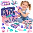 thumbnail image 4 of JoyStone 168PCS Kids Tool Set with Electric Drill, DIY Construction Building Kit with Storage Toolbox, STEM Building Toy, Birthday Gift for Girls Ages 3+, Pink, 4 of 14