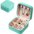 thumbnail image 1 of Jewellery Box for Women,Mini Portable Jewelry Box Organiser,PU Leather Jewlerrying Display Holder, Small Travel Jewellery Box for Women, 1 of 4