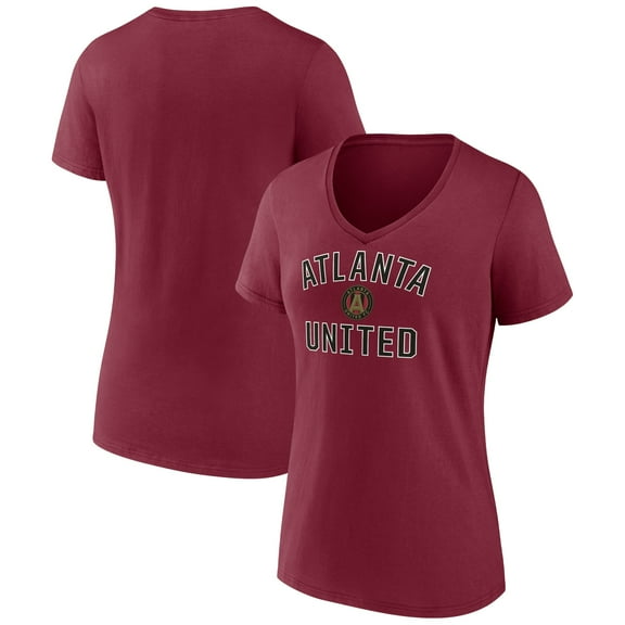 Women's Garnet Atlanta United FC Victory Arch Logo V-Neck T-Shirt