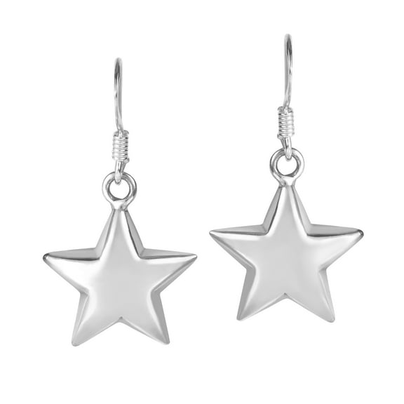 Simply Stylish Shining Stars Sterling Silver Dangle Earrings