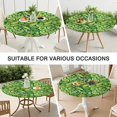 thumbnail image 7 of Stretchable Round Tablecloth with Bohemian Floral Pattern - Elastic Edge Fits 52 to 56 Inch Tables - Colorful Dining Decor, 7 of 7
