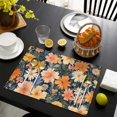thumbnail image 3 of Pioneer Flower Floral Print Pattern Summer Placemats Table Placemats Set Of 6-Linen Kitchen Washable Placemats Table Mats 12x18 Inch Non-Slip Heat Resistant, 3 of 5