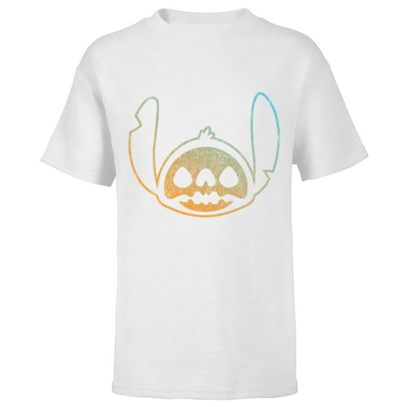 Disney Stitch Face Halloween - Short Sleeve T-Shirt for Kids - Customized-White