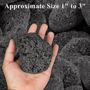 10 Pound Lava Rocks, 1-3 Inch Large Lava Rock for Natural Gas and Propane Fire Pits/Fireplace, Natural Black Lava Rocks