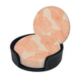 thumbnail image 2 of 6 Pce Leather Coasters 3.9in With Coasters Storage Box Antifouling And Antiscalding For Dining Room Kitchen Office Bedroom Living Room Lightsalmon Geometric Lines_1, 2 of 8