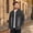 Gray, variant on Fengqque Men's Long Sleeve Vintage Washed Denim Jacket, Lapel Collar Button Down Loose Fit Coat with Chest Pocket White XL