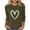 Army Green B, variant on Ashirexll Long Sleeve Shirts for Women Winter Tops Printed Hooded Round Neck 3/4 Sleeve Casual Fall Blouse