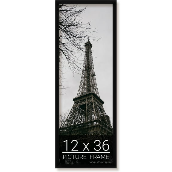 wallsthatspeak 12x36 Black Picture Frame for Puzzles Posters Photos or Artwork
