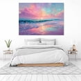 thumbnail image 6 of Glitter Pastel Rainbow Seaside Sunset Framed Canvas Wall Art for Dorm Bathroom Apartment Decor, Ready to Hang12"L x 8"W, 6 of 10