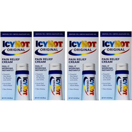 ICY HOT Pain Relieving Cream Extra Strength 3 oz ( Packs of 4)