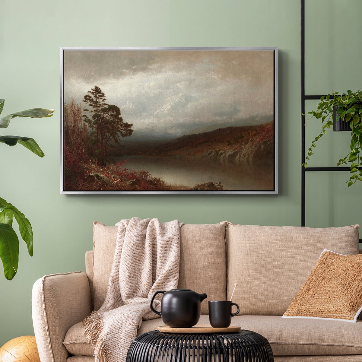 Vintage Landscape-CCCXVIII By Wexford Home Framed in Silver Wood Gallery Wrapped Canvas 25 in. x 37 in.