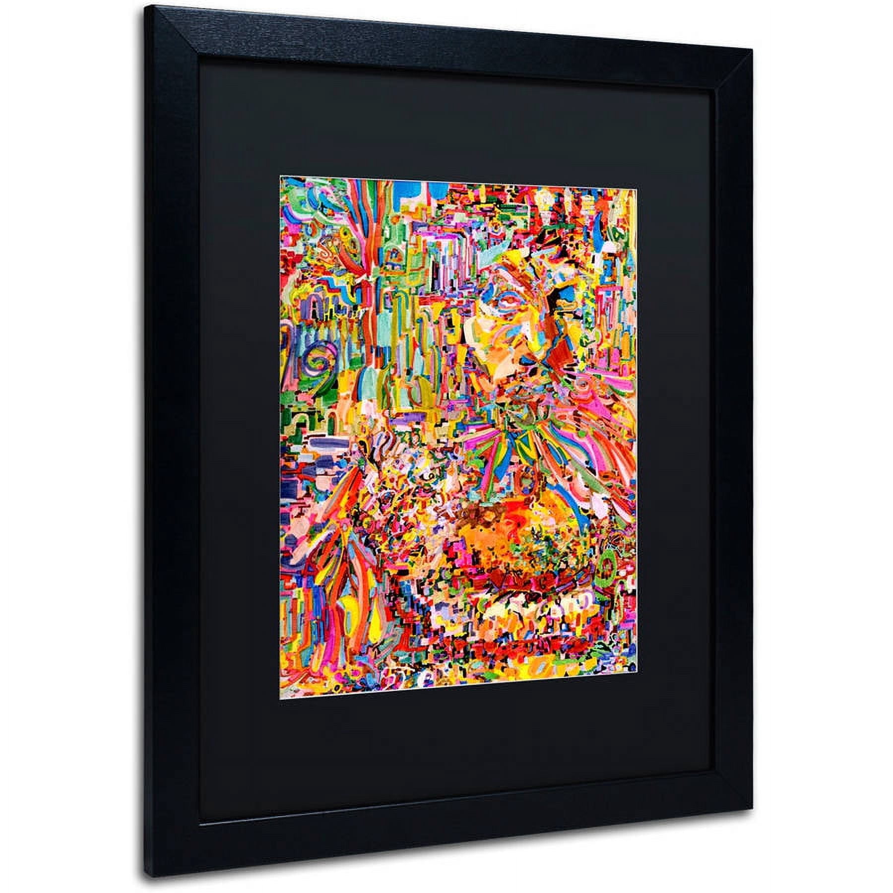 Trademark Fine Art "A Robot Imagines A Hamburger" Canvas Art by Josh Byer, Black Matte, Black Frame