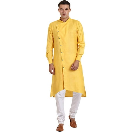 

Royal Kurta Mens Cotton Angarakha Kurta Pyjama Set (40 Yellow)