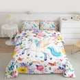 thumbnail image 2 of Feelyou Magical Unicorn Angel Full Size Comforter Sets, Watercolor Flower Floral Bedding Comforter Set, Teens Kids Boys Girls Reversible Bedding Sets, Microfiber Bedroom Decor, 3-Piece, 2 of 8