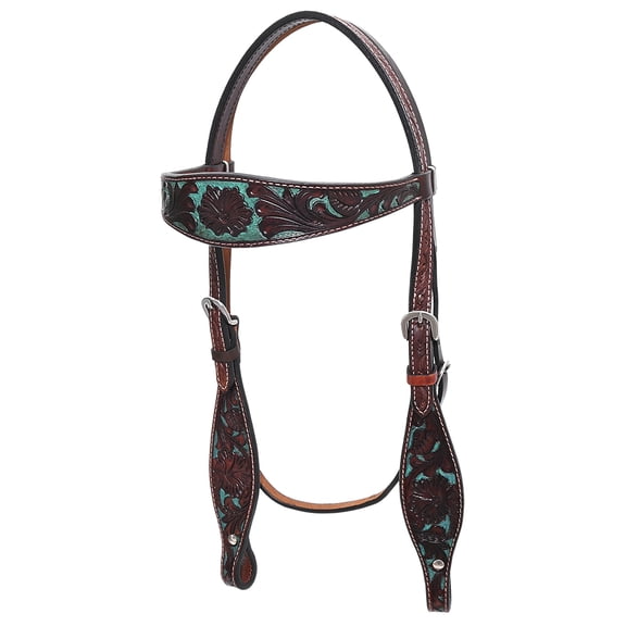 Western Horse Headstall Tack Bridle American Leather Dark Brown Hilason