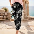 thumbnail image 6 of SONXAHE Women's Drawstring Floral Jogger Pants Light Cut Spring Daily Walking Trousers, 6 of 6
