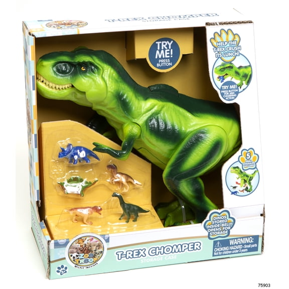 Zoo Troop Crush and Carry T-Rex Storage Case with Small Dinosaurs