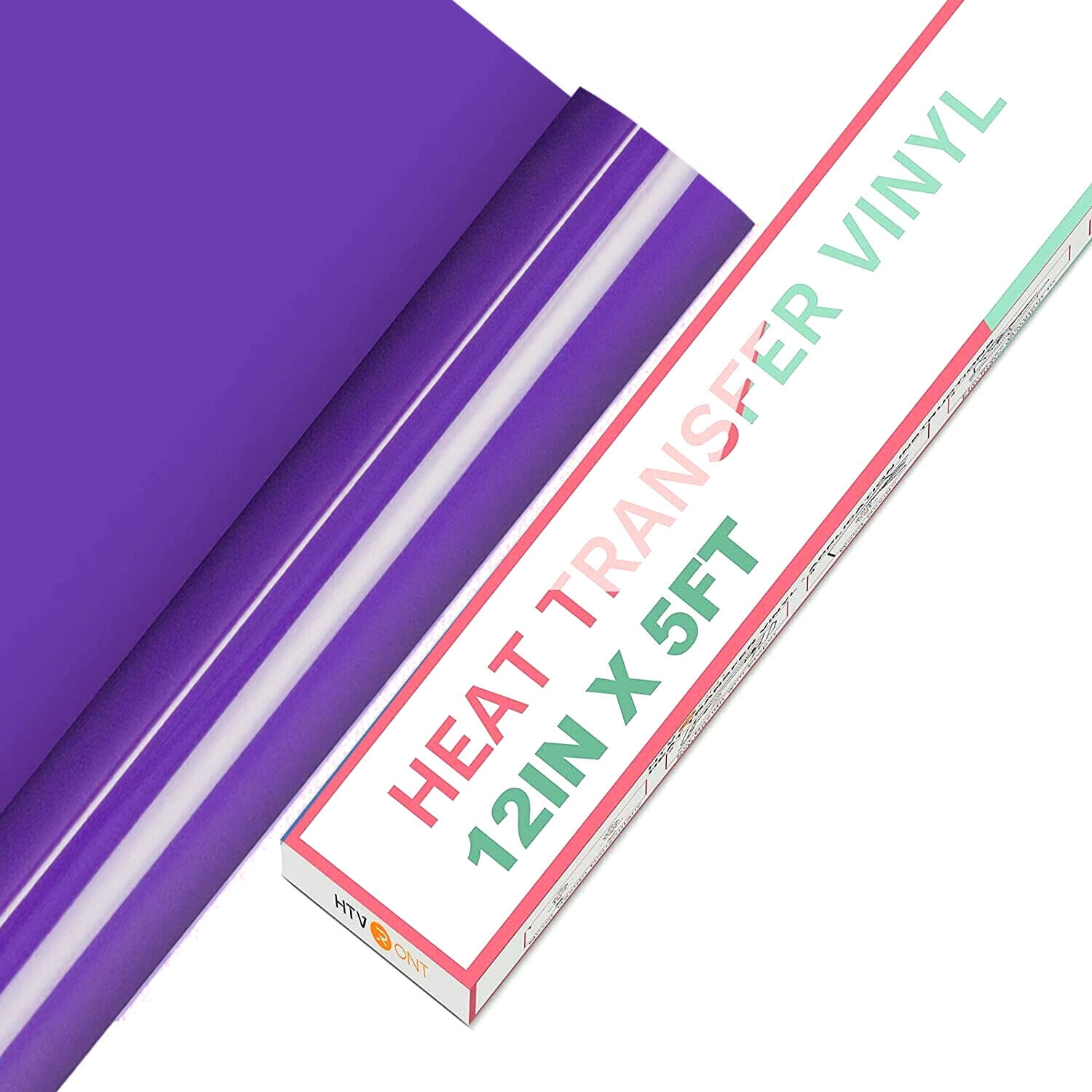 Purple HTV Heat Transfer Vinyl 12 x 5FT Iron on Heat Press Purple Vinyl  Roll for Cricut & Heat Press Machine,Perfect for T Shirts & Other Fabric