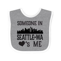 Inktastic Seattle Washington Someone Loves Me Skyline Boys or Girls Baby Bib
