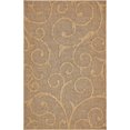 thumbnail image 1 of Unique Loom Botanical Collection Abstract Swirls Transitional Indoor and Outdoor Flatweave Area Rug, 5 x 8 Feet, Light Brown/Brown, 1 of 1