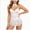 White, variant on HCNTES Sexy Lingerie for Women Lace Up Corset Bodysuit Underwire Roleplay Set with Garter Belt and Bow Tie (Black,XXL)