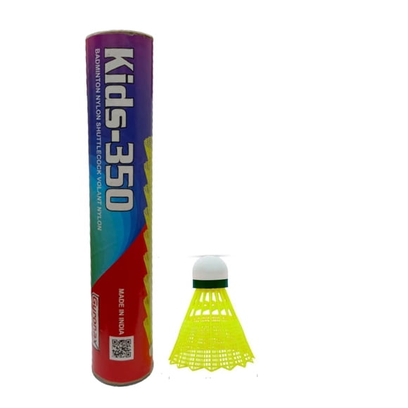 Gyronax Enfants - 350 Badminton en Plastique / Jaune, Lot de 10, Fabriqué avec des Matériaux de Qualité Supérieure