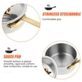 thumbnail image 2 of Flat Skillet Sauce Pan Portable Cooking Pot Steaming Single Handle Stainless Steel, 2 of 6
