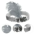 thumbnail image 3 of Unique Bargains 1 Pc Feathers Faux Diamond Headbands for Women Gray, 3 of 6