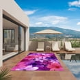 thumbnail image 2 of Watercolor Flowers Outdoor Rug 5x8 Ft, Non Slip Washable Area Rug, Spring Floral Country Pink Purple Patio Rugs Carpet Runner, Large Floor Mat for Indoor/Outdoor Deck Porch Camping, 2 of 8