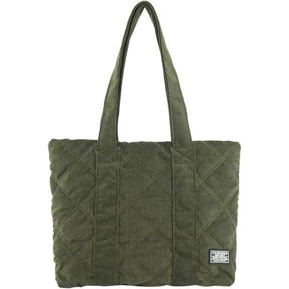 CAILDANL Corduroy Tote Bag Quilted Bag for Women Cute Aesthetic Hobo Handbag Work Shoulder Bag Puffy Padded Everyday