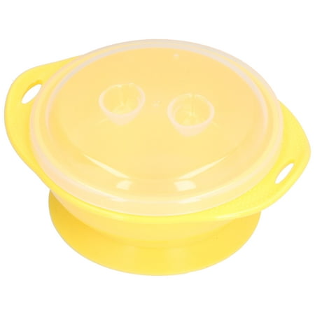 

Baby Stay Put Suction Bowl Toddlers Self‑Feeding Bowls Plastic Baby Suction Bowl with LidYellow