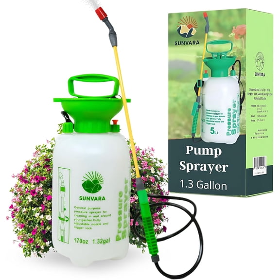 Garden Pump Sprayer 1.3 Gallon 5L Pressure Sprayer 1 Gallon Garden Sprayers 1.3 Gallon Pump Spray Bottle Gallon Sprayer Pressurized Spray Bottle Weed Sprayer Bomba para Fumigar