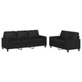 thumbnail image 4 of vidaXL 2 Piece Sofa Set with Cushions Black Faux Leather, 4 of 8