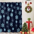 thumbnail image 5 of Blue Snowflakes Merry Christmas Shower Curtain for Bathroom, Xmas Winter Snow Seamless Waterproof Shower Curtains Washable Quick Dry with Hooks Bathtub Curtains 36x72IN, 5 of 9