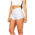 thumbnail image 4 of Aayomet Jean Shorts For Women Womens Ripped Denim Jean Shorts Casual Mid Rise Folded Hem Jeans Shorts with Pocket White,L, 4 of 4