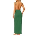 thumbnail image 3 of INSPIRE CHIC Women's Cover Ups Adjustable Strap Backless Wrap Maxi Dress XL Green, 3 of 5